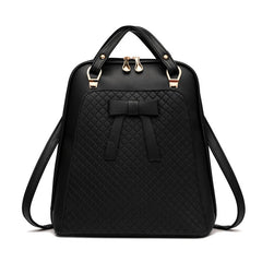 PU Leather Backpack Shoulder Bag Ladies School College Wind Casual Solid Bag