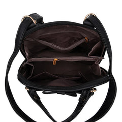 PU Leather Backpack Shoulder Bag Ladies School College Wind Casual Solid Bag