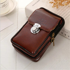 PU Leather Men Waist Packs Mobile Phone Bag Belt Waist Pouch For Men