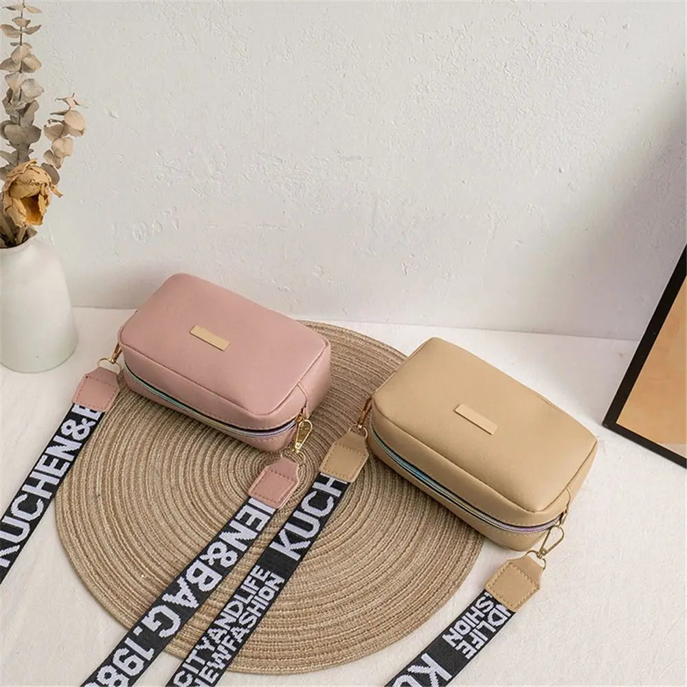 Small Square Messenger Bag for Women PU Leather
