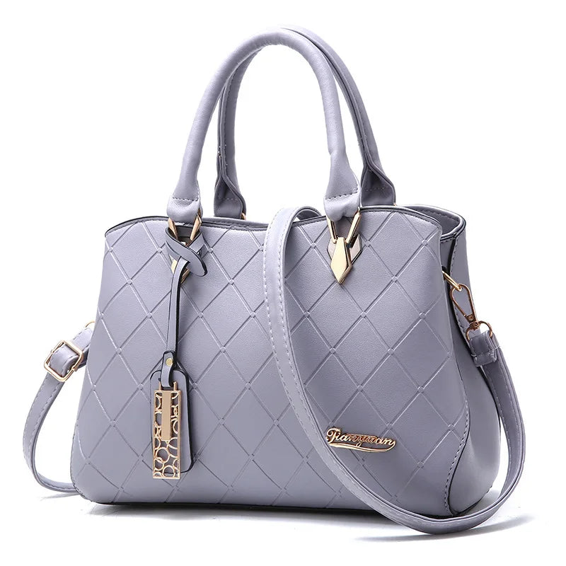 PU Leather Solid Shoulder Handbag Casual Mom Bag