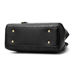 PU Leather Solid Shoulder Handbag Casual Mom Bag