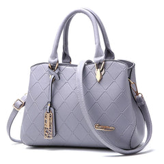 PU Leather Solid Shoulder Handbag Casual Mom Bag