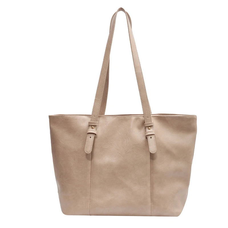 PU Leather Solid Shoulder Bags Large Capacity Totes For Women