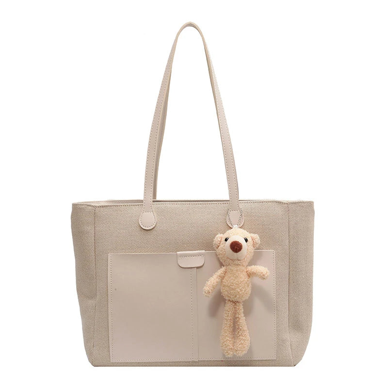 Patchwork Shoulder Bags For Women Large Capacity Canvas Handbags Cloth Totes