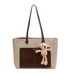 Patchwork Shoulder Bags For Women Large Capacity Canvas Handbags Cloth Totes