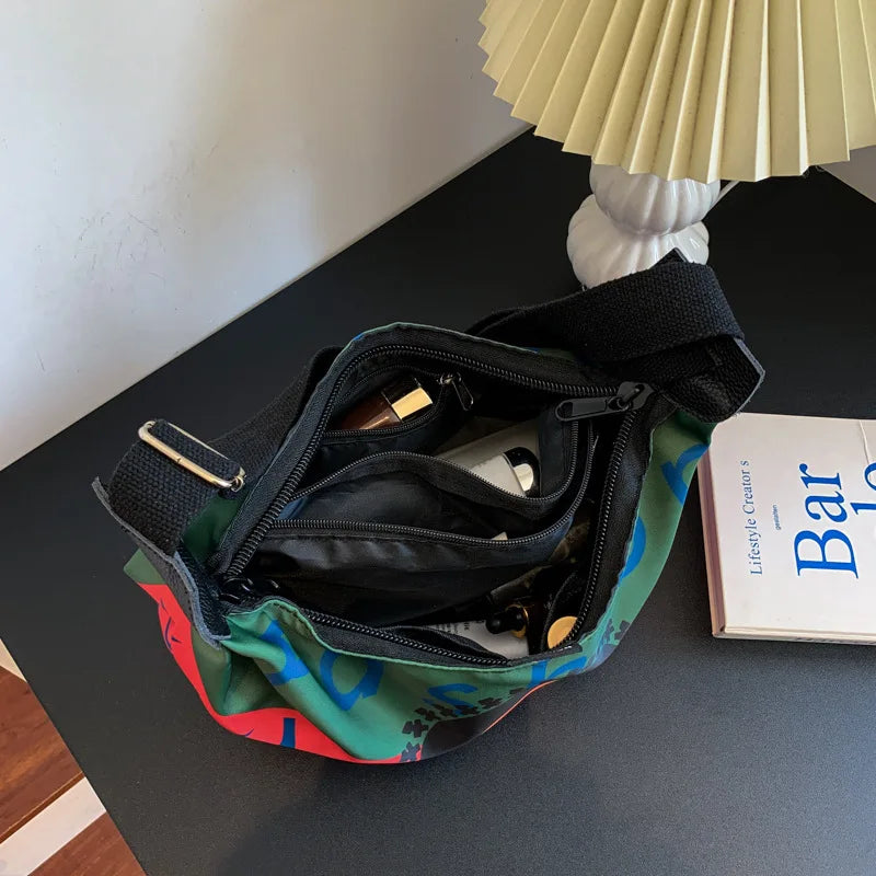 Personalized Printing Crescent Bag Female Waterproof Messenger Shoulder Bag