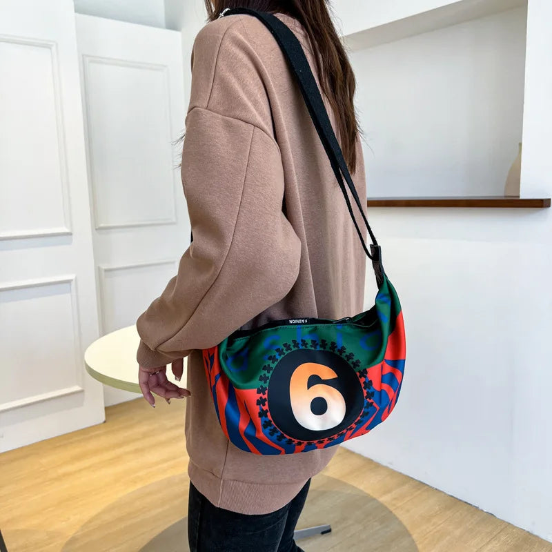 Personalized Printing Crescent Bag Female Waterproof Messenger Shoulder Bag