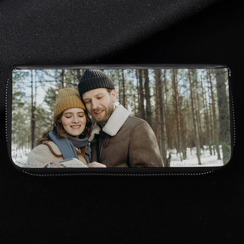 Customized Photo Zipper Clutch Wallet for Women
