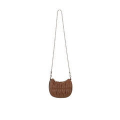 Plicated Zipper Women's Shoulder Bag Nylon Mini Crossbody Phone Bag