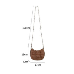 Plicated Zipper Women's Shoulder Bag Nylon Mini Crossbody Phone Bag