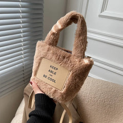 Textured Bucket Bag Plush Shoulder Bag