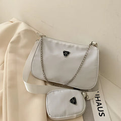 Retro Women Crossbody Bags Crescent Chain Shoulder Bags