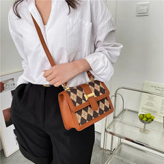 Rhombus Stitching Handbags Spring Shoulder Bag Retro Messenger Small Square Bag