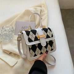 Rhombus Stitching Handbags Retro Messenger Small Square Bag