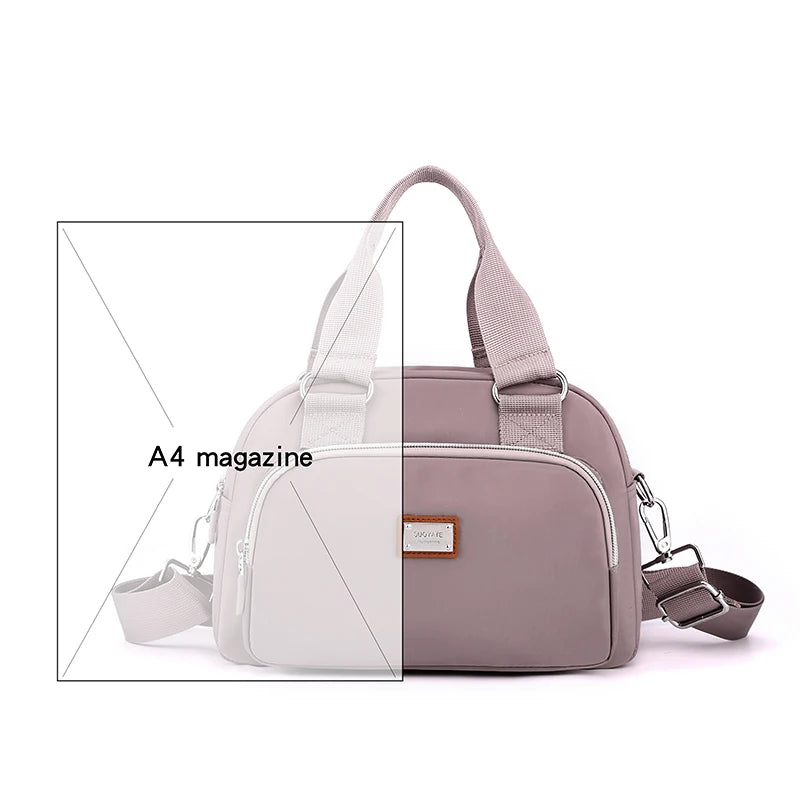 Women's Large Nylon Waterproof Crossbody Bag with Zipper Closure