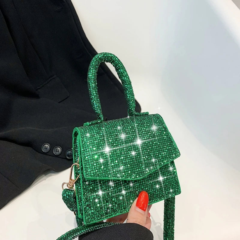 Sequins Crossbody Bag Small Handbag Mini Square Bag