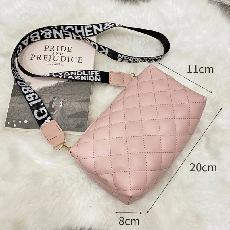 Lingge Embroidery Ladies Messenger Bag Shoulder Crossbody