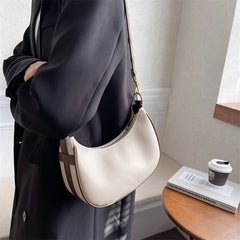 PU Leather Saddle Crossbody Bag for Women