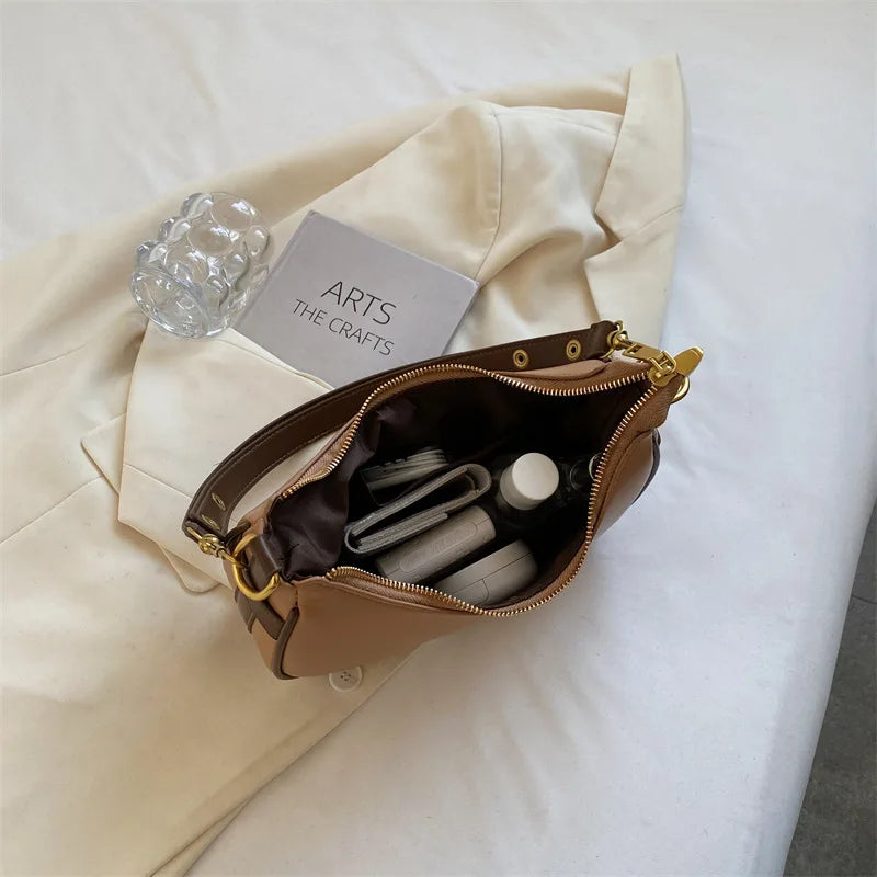 PU Leather Saddle Crossbody Bag for Women
