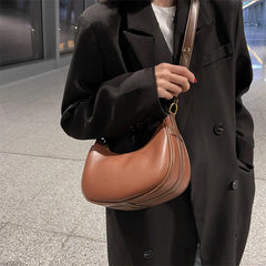 PU Leather Saddle Crossbody Bag for Women