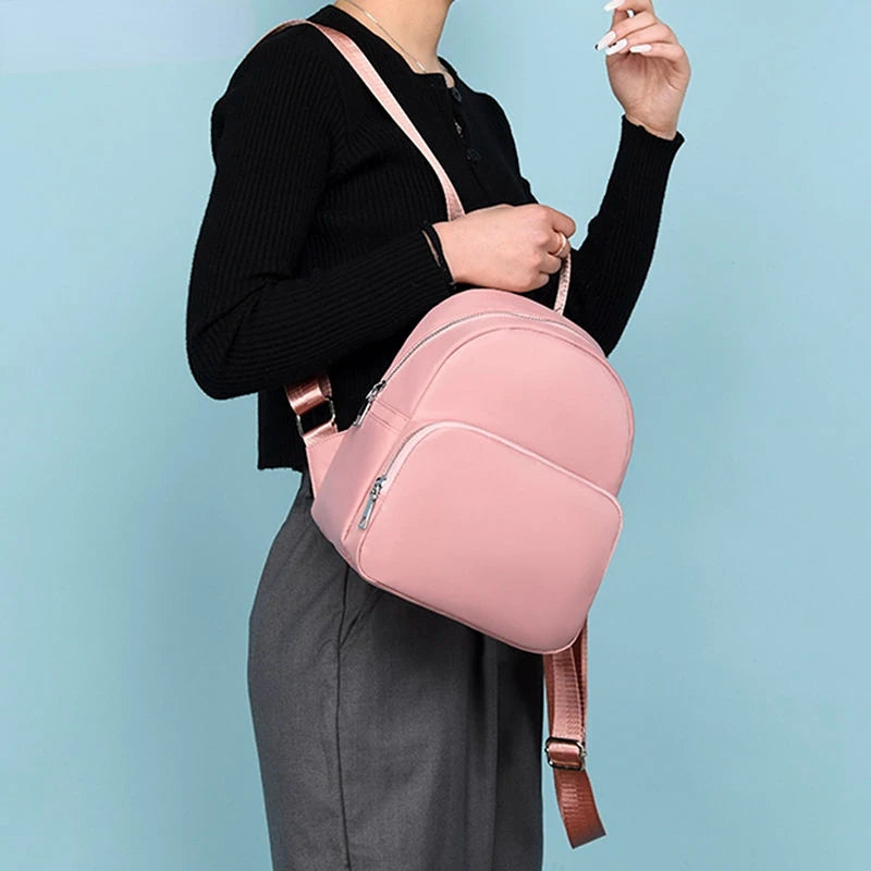 Small Women Backpack Waterproof Oxford Shoulder Bag Casual College Travel Bag