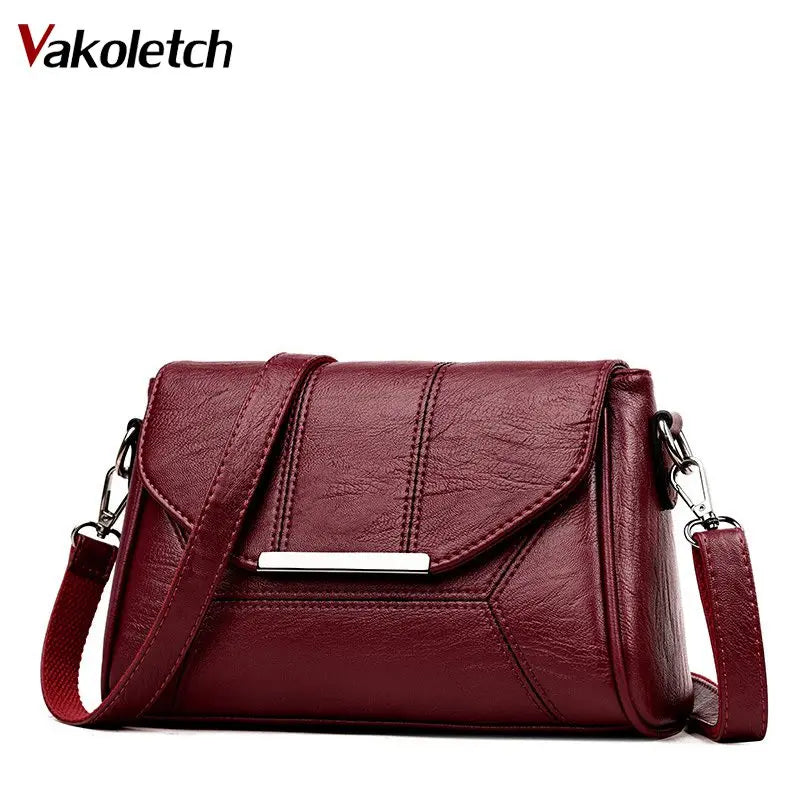 Women's Soft Crossbody PU Leather Handbag Shoulder Messenger Bag