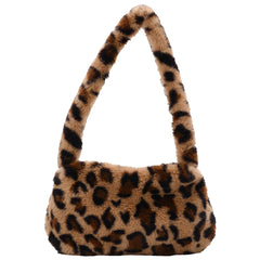 Soft Plush Women's Shoulder Bag Solid Purses Female Handbag