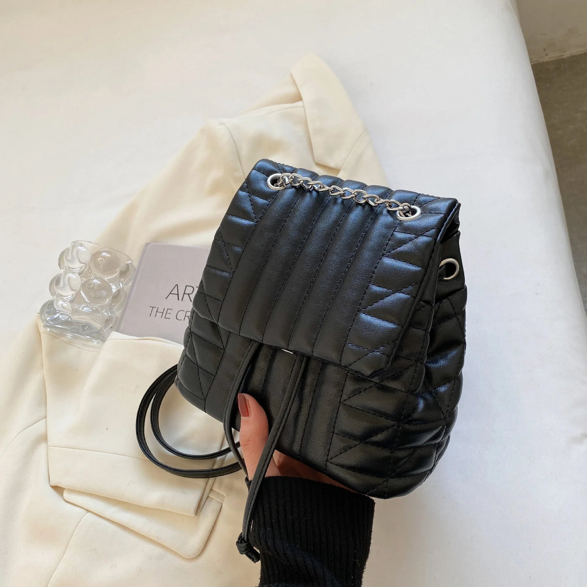 Vintage Drawstring Shoulder Bag for Women