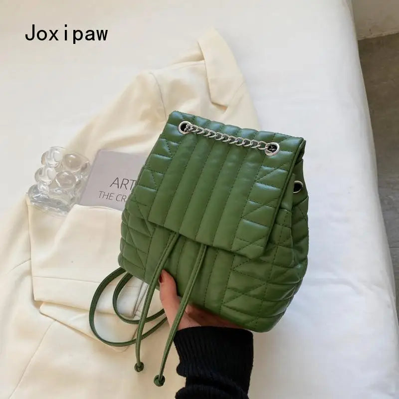 Vintage Drawstring Shoulder Bag for Women