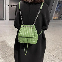 Vintage Drawstring Shoulder Bag for Women