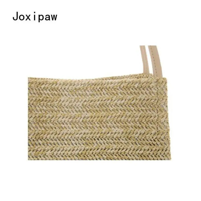 Large Capacity Shoulder Bags for Women Vintage Straw Bag Bucket Handbags
