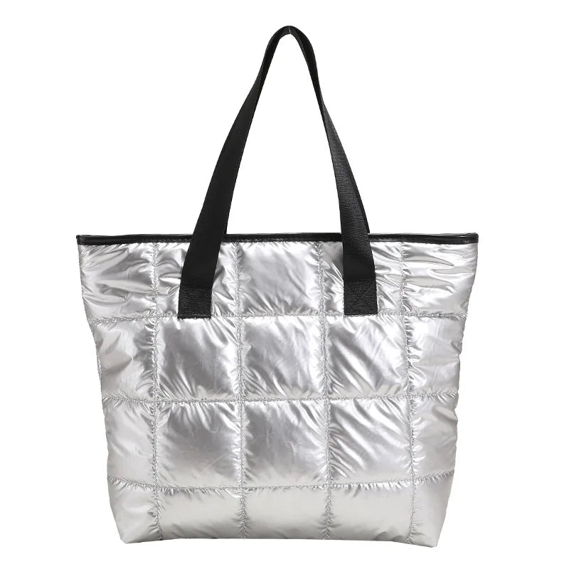 Spring Autum Women Winter Bag Padded Leather Handbags Vintage Handle C