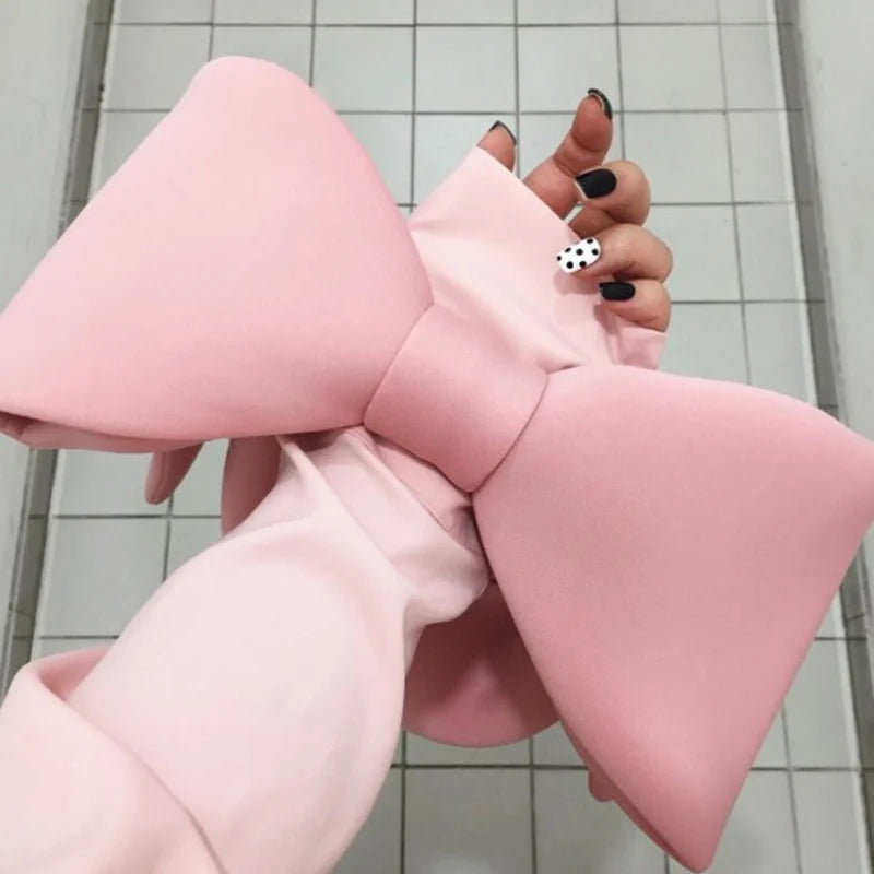 Spring Summer Pink Bow Handbag All Match Evening Clutch Bags