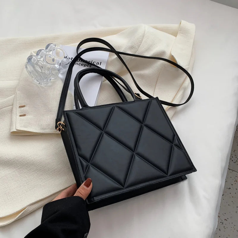 Spring Women Shoulder Bag Plaid Crossbody Handbag Top Handle Bag