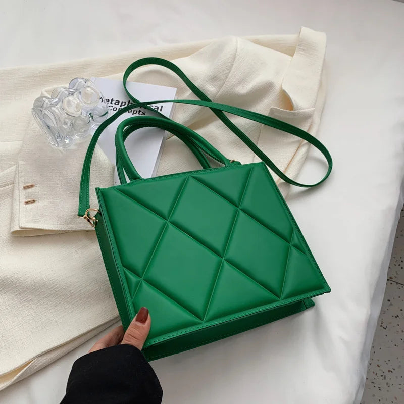 Spring Women Shoulder Bag Plaid Crossbody Handbag Top Handle Bag