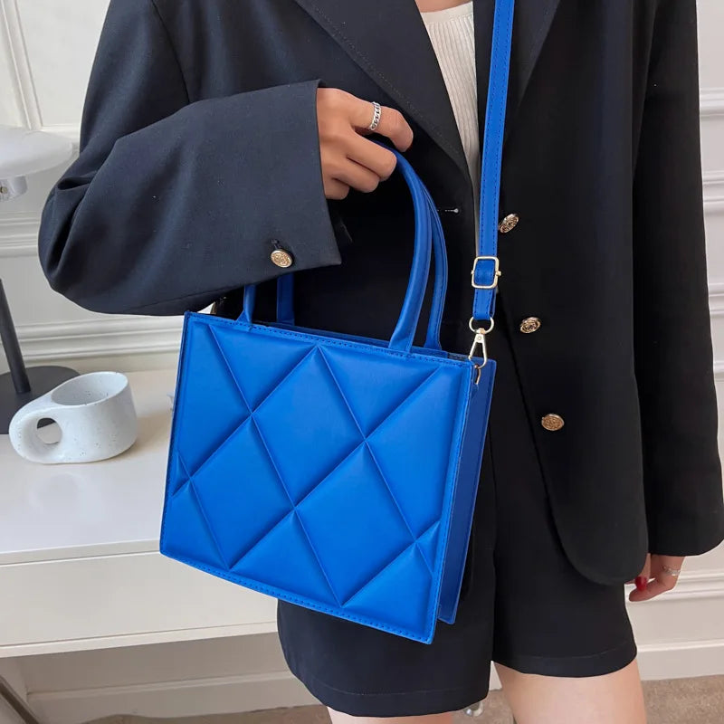 Spring Plaid Pu Leather Shoulder Bag for Women
