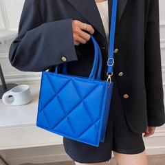 Spring Plaid Pu Leather Shoulder Bag for Women