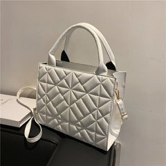 Spring Women Shoulder Bag Plaid PU Leather Crossbody Bags Top Handle Bag