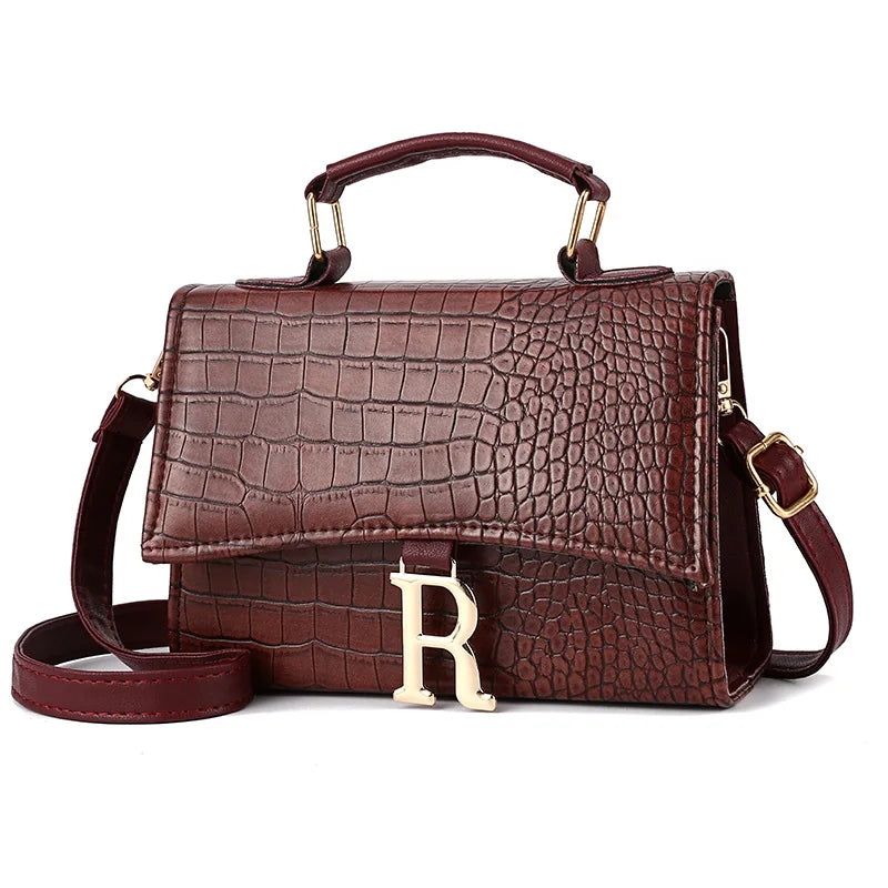 Stone Pattern Shoulder Crossbody Bag for Women Top-handle Bag