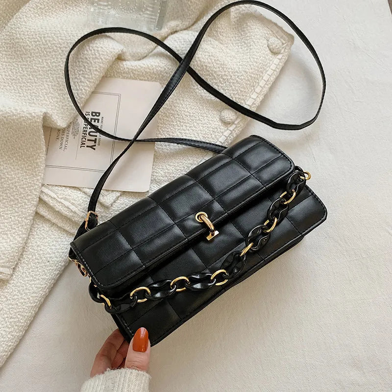 Plaid Chain Shoulder Bag Ladies Tote Bag