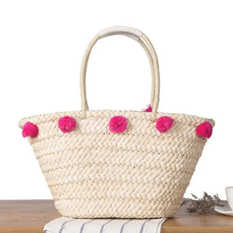 Women Star Woven Beach Handbag Tote Straw Bag