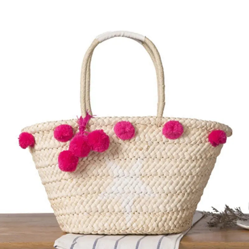Women Star Woven Beach Handbag Tote Straw Bag