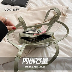 Summer PVC Transparent Bucket Bag for Women Large Capacity Handbag