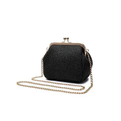 Summer Round Straw Shoulder Bag for Women