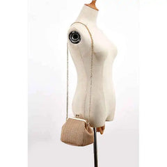 Summer Round Straw Shoulder Bag for Women