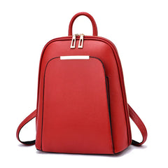 Summer PU Leather Large Capacity Backpack Women Solid Satchels