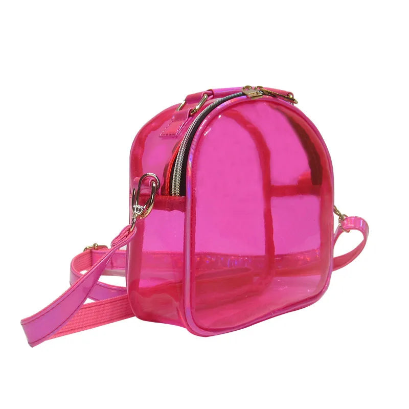 Clear PVC Mini Shoulder Bag for Women Casual Crossbody Jelly Handbag