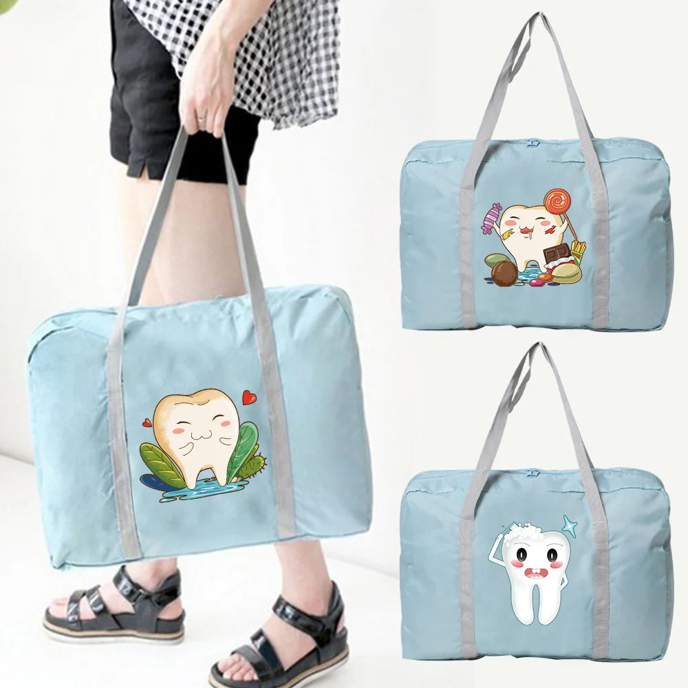 Unisex Foldable Duffle Bag Large Capacity Teeth Series