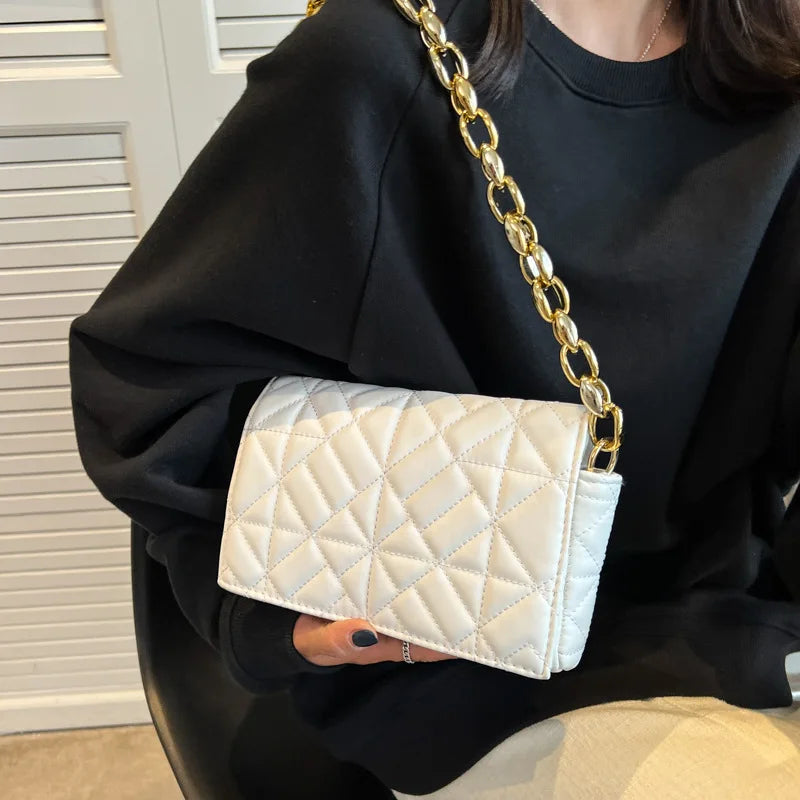 High-end Women's Shoulder Bag All-match Chain PU Leather Shopping Bag